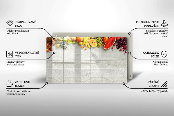 Zaščitna plošča za štedilnik Sadje na deskah