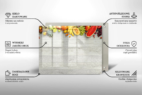 Zaščitna plošča za štedilnik Sadje na deskah