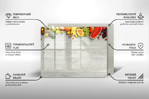 Zaščitna plošča za štedilnik Sadje na deskah