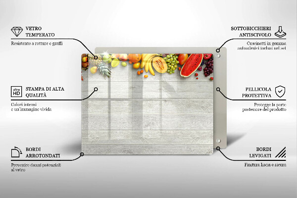 Zaščitna plošča za štedilnik Sadje na deskah