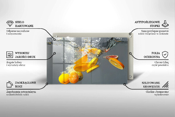 Zaščitna plošča za štedilnik Limone v vodi