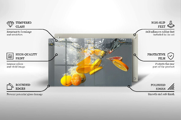 Zaščitna plošča za štedilnik Limone v vodi