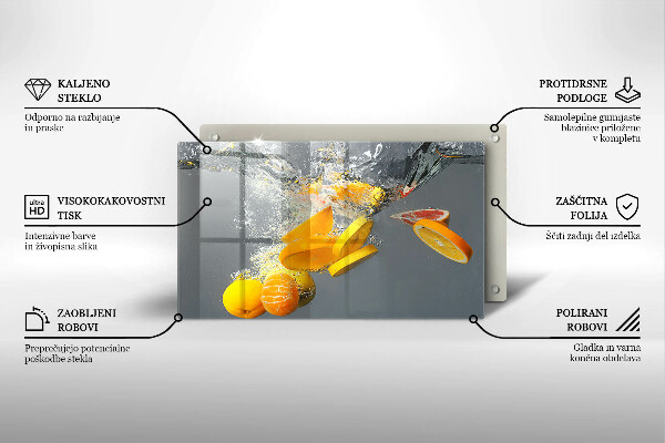 Zaščitna plošča za štedilnik Limone v vodi