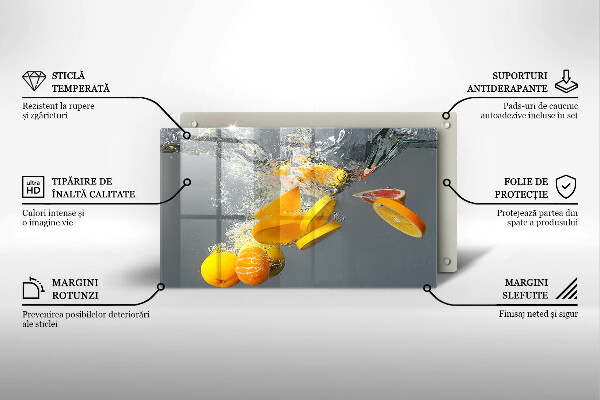 Zaščitna plošča za štedilnik Limone v vodi