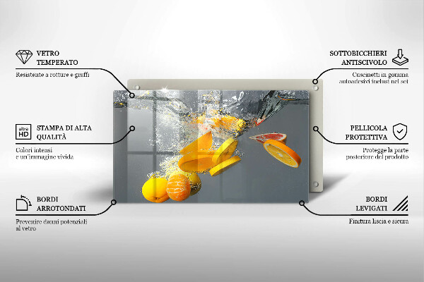 Zaščitna plošča za štedilnik Limone v vodi