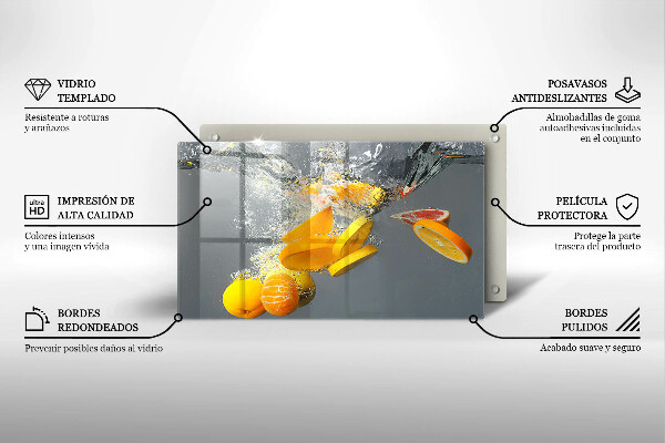Zaščitna plošča za štedilnik Limone v vodi
