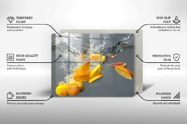 Zaščitna plošča za štedilnik Limone v vodi