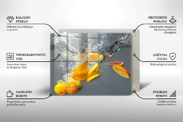 Zaščitna plošča za štedilnik Limone v vodi