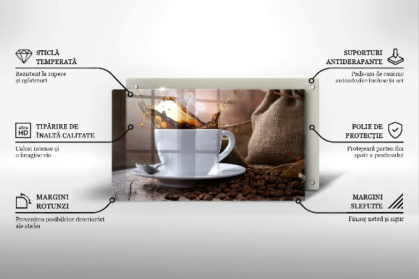 Zaščitna plošča za štedilnik Skodelica in kavna zrna