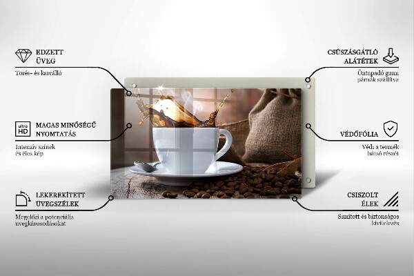 Zaščitna plošča za štedilnik Skodelica in kavna zrna