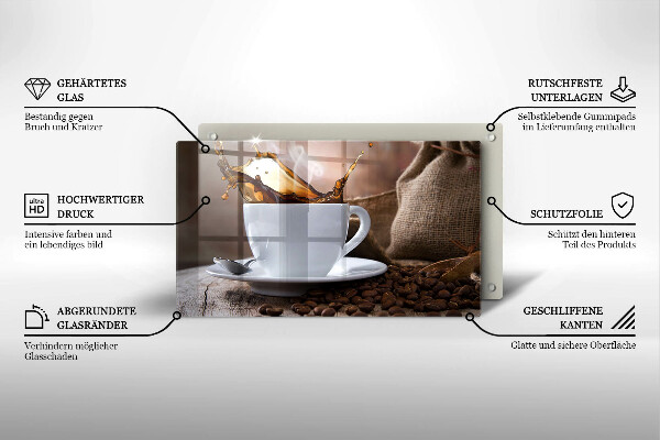 Zaščitna plošča za štedilnik Skodelica in kavna zrna