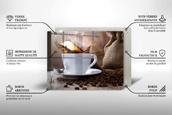 Zaščitna plošča za štedilnik Skodelica in kavna zrna