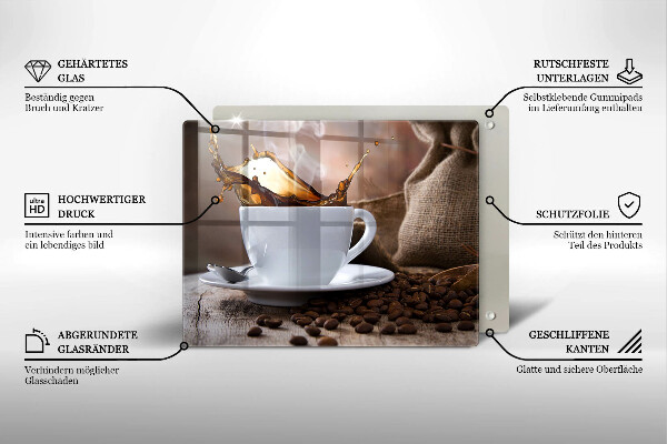 Zaščitna plošča za štedilnik Skodelica in kavna zrna