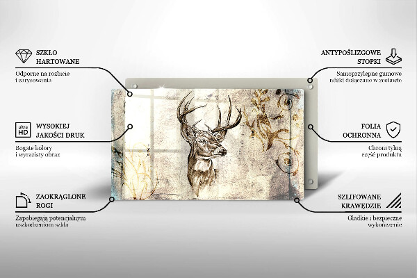 Zaščitna plošča za štedilnik Ilustracija živali jelena