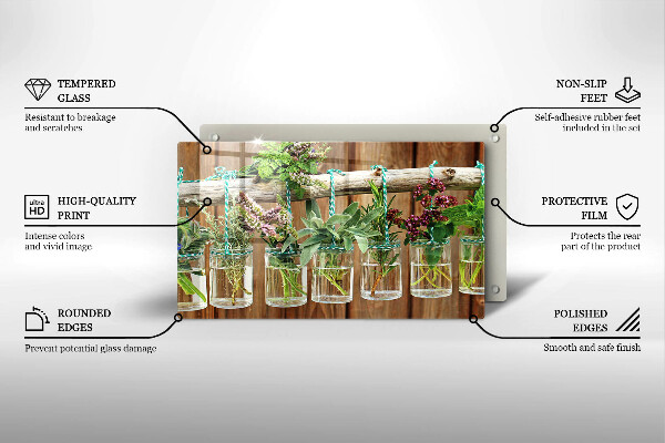 Zaščitna plošča za štedilnik Zelišča rastline vintage