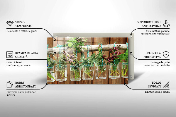 Zaščitna plošča za štedilnik Zelišča rastline vintage