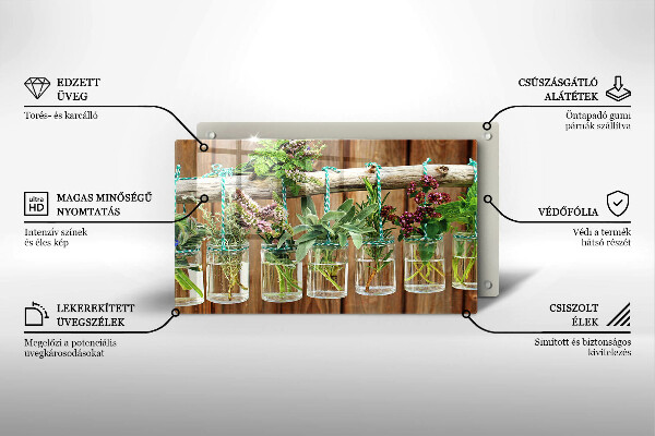 Zaščitna plošča za štedilnik Zelišča rastline vintage