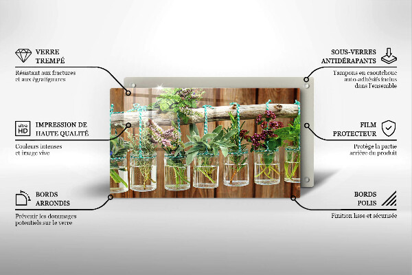 Zaščitna plošča za štedilnik Zelišča rastline vintage