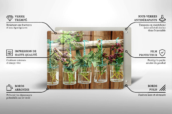 Zaščitna plošča za štedilnik Zelišča rastline vintage