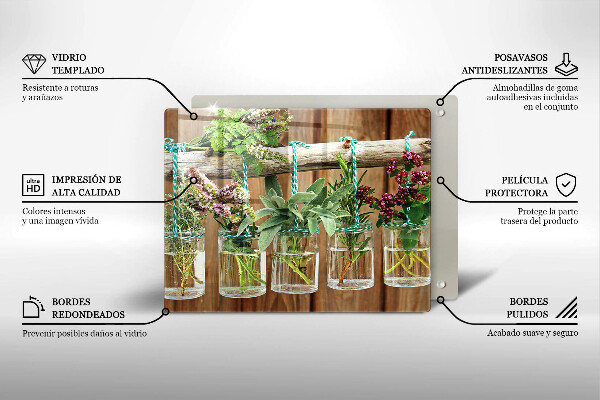 Zaščitna plošča za štedilnik Zelišča rastline vintage