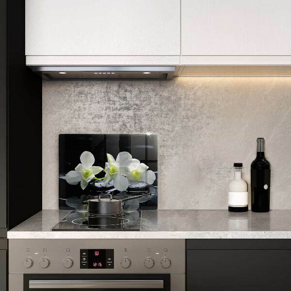 Zaščitna plošča za štedilnik Bele rože v vodi Zen