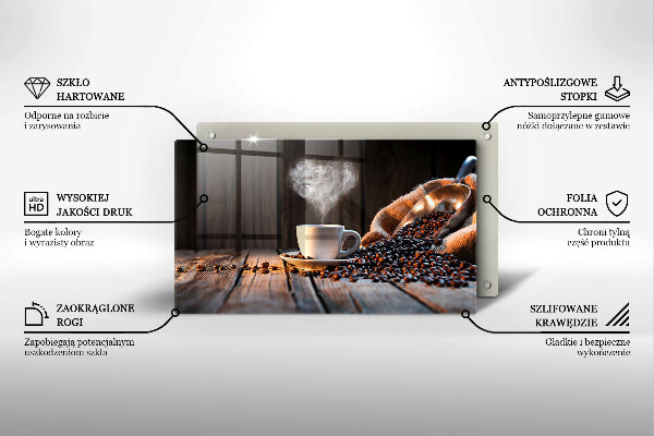 Zaščitna plošča za štedilnik Skodelica za kavo in srce