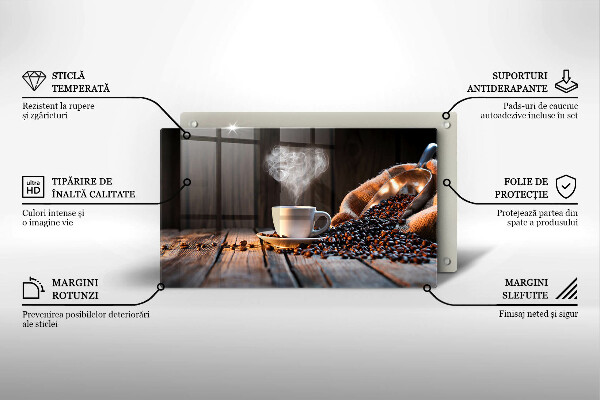 Zaščitna plošča za štedilnik Skodelica za kavo in srce