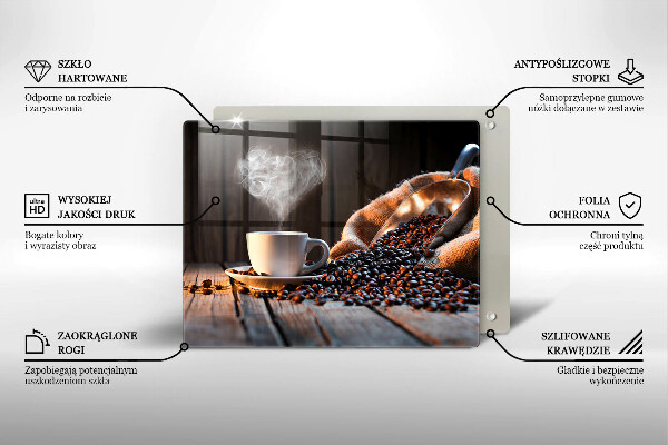 Zaščitna plošča za štedilnik Skodelica za kavo in srce