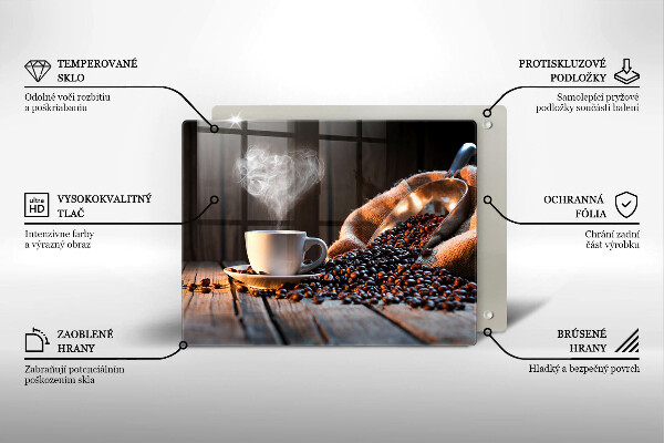 Zaščitna plošča za štedilnik Skodelica za kavo in srce