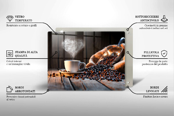 Zaščitna plošča za štedilnik Skodelica za kavo in srce