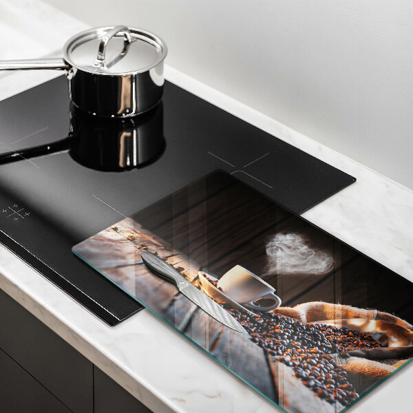 Zaščitna plošča za štedilnik Skodelica za kavo in srce