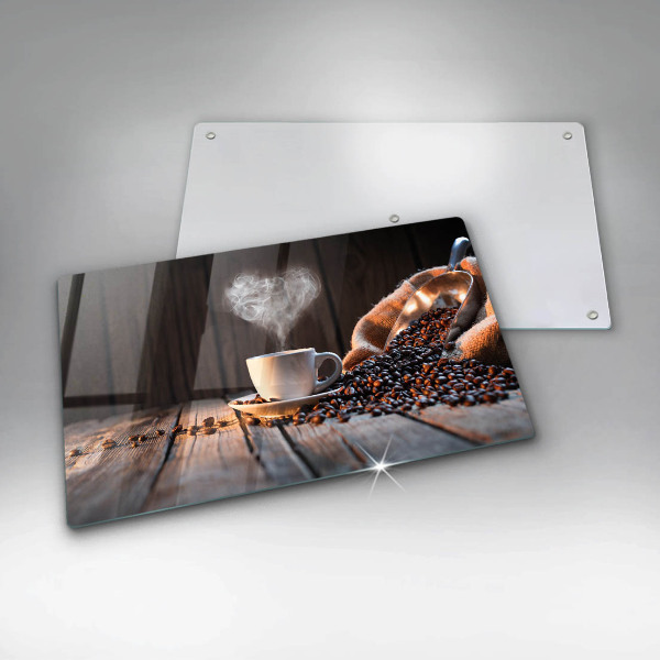 Zaščitna plošča za štedilnik Skodelica za kavo in srce