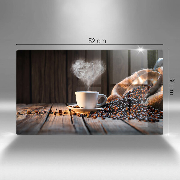 Zaščitna plošča za štedilnik Skodelica za kavo in srce