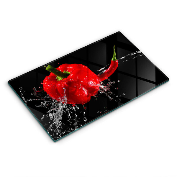 Zaščitna plošča za štedilnik Rdeča paprika v vodi