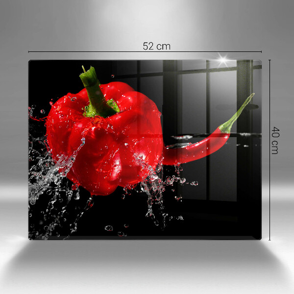 Zaščitna plošča za štedilnik Rdeča paprika v vodi