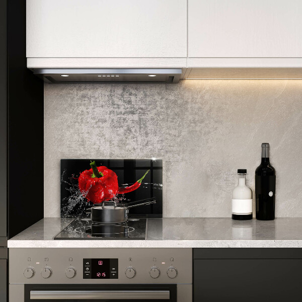 Zaščitna plošča za štedilnik Rdeča paprika v vodi