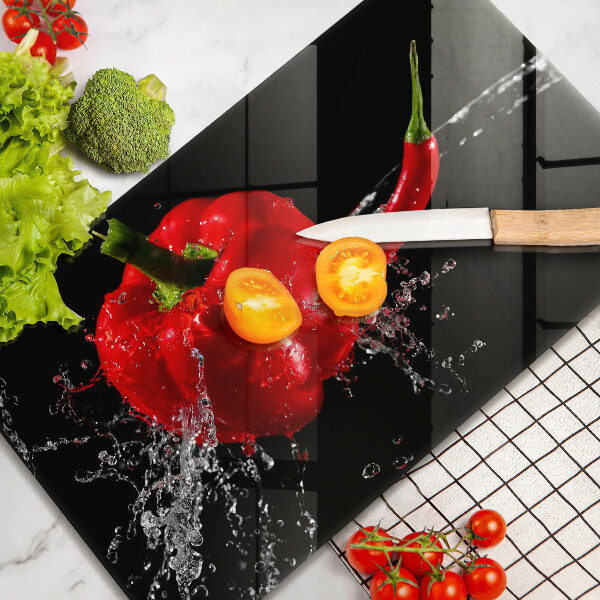 Zaščitna plošča za štedilnik Rdeča paprika v vodi