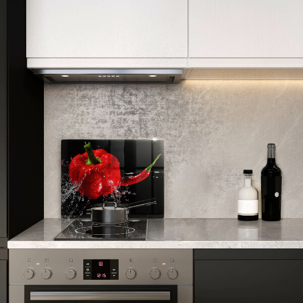Zaščitna plošča za štedilnik Rdeča paprika v vodi