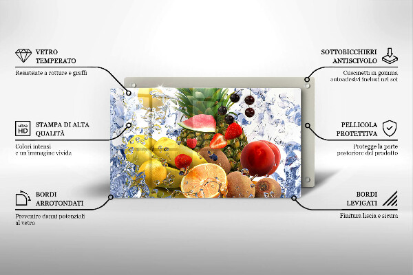 Zaščitna plošča za štedilnik Sočno sadje in voda