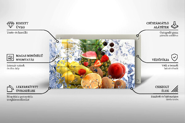 Zaščitna plošča za štedilnik Sočno sadje in voda