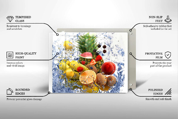 Zaščitna plošča za štedilnik Sočno sadje in voda