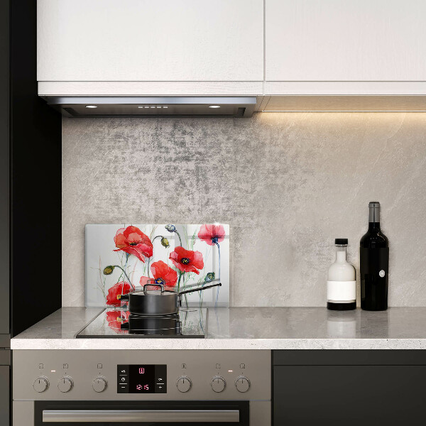 Zaščitna plošča za štedilnik Cvetovi rdečega maka