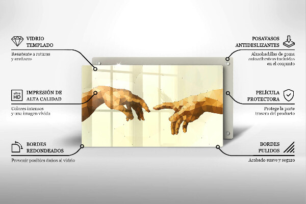 Zaščitna plošča za štedilnik Stvarjenje Adamovih rok