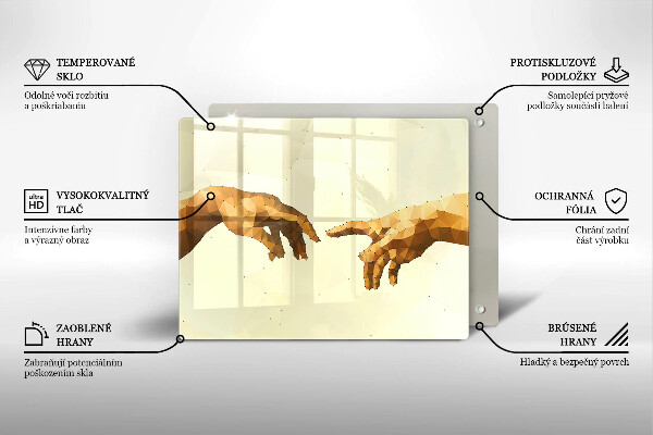 Zaščitna plošča za štedilnik Stvarjenje Adamovih rok