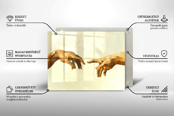 Zaščitna plošča za štedilnik Stvarjenje Adamovih rok