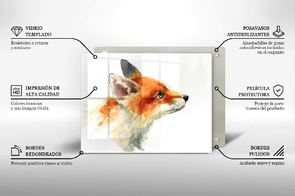 Zaščitna plošča za štedilnik Pobarvana lisica