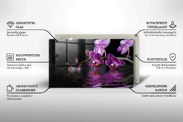 Zaščitna plošča za štedilnik Zen voda za orhideje