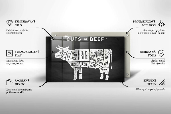 Zaščitna plošča za štedilnik Govedina iz kravjega mesa