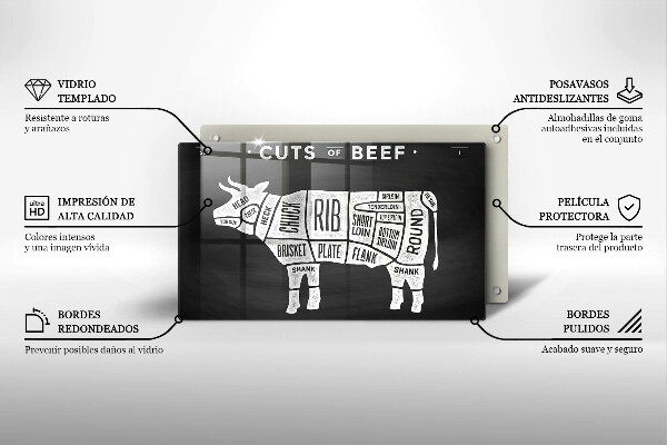 Zaščitna plošča za štedilnik Govedina iz kravjega mesa