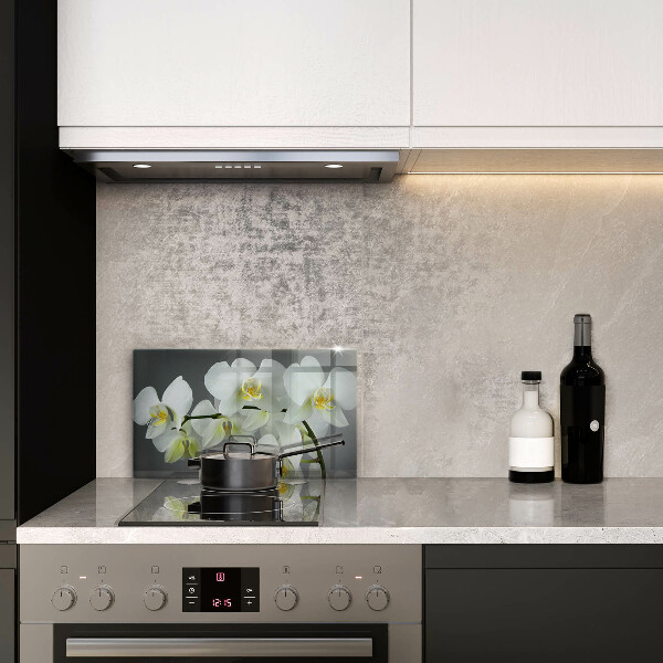 Zaščitna plošča za štedilnik Cvetovi belih orhidej